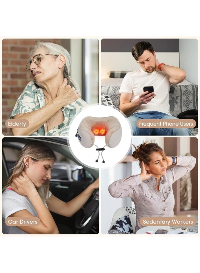 Neck Massager Pillow with Heat & Vibration - 3-Speed Kneading Massage with Infrared Therapy - Portable Relaxation for Neck, Back & Shoulder Pain Relief - Image 5